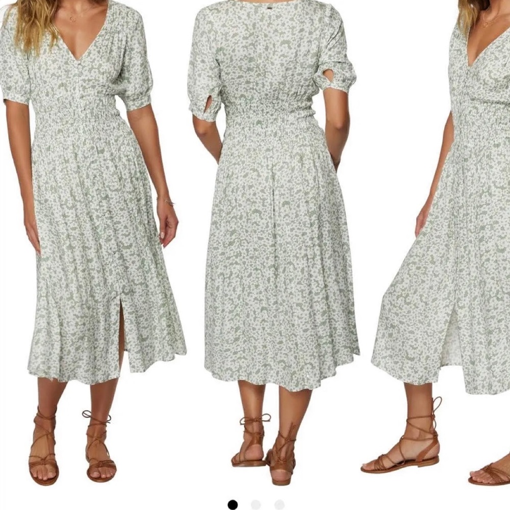 Sage green & white flowered O'Neil maxi dress